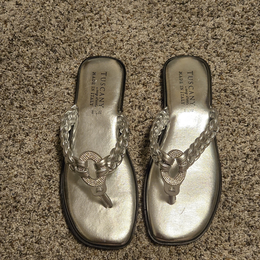 Silver Rhinestine Sandals